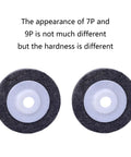 Heavy Duty 100Mm Nylon Fiber Polishing Wheel With Practical 4 Inch Abrasive Disc And 16mm Inner Bore, showing two discs with a gray-black surface.