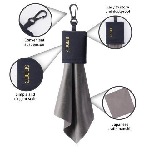Keychain Glasses Cleaner Microfiber Cleaning Cloths For Eyeglasses And Sunglasses With Portable Neoprene Pouch On The Go