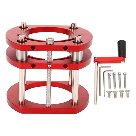 Router Lift Base For Woodworking, Durable Aluminum Alloy And Stainless Steel Build, Effortless Height Adjustment, Table Lifting System With 4 Jaw Clamps, Fits 64mm And 66mm Routers with crank handle and mounting hardware