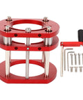 Heavy Duty Pro Grade Height Adjustable Router Lift System With 4 Jaw Clamping Aluminum Alloy And Stainless Steel Build For Router Tables Base With Manual Lifting Rod For Precise Height Control On Small Trimming Machines, red