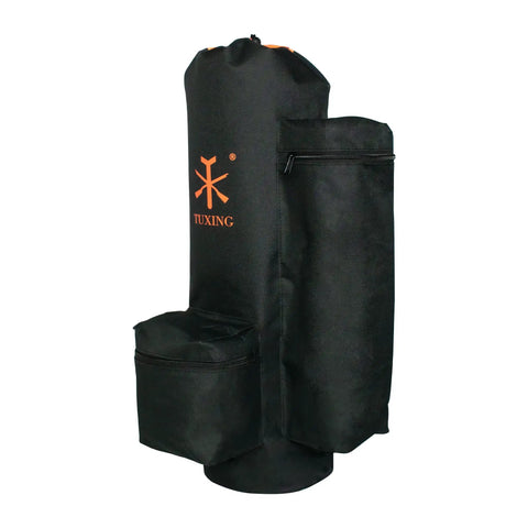 Carbon Fiber Paintball Tank Carrier Backpack For 6.8L And 9L Air Cylinders Neoprene Canvas Pouch With Polyester Lining Black