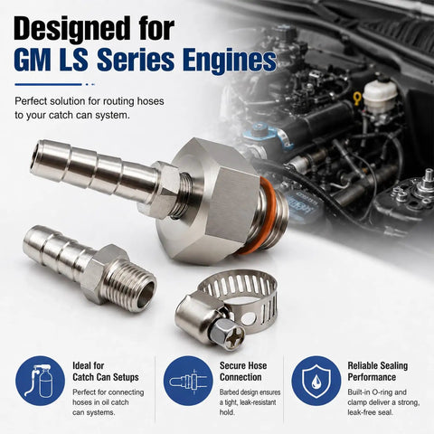 Pro Grade Stainless Steel Oil Pump Priming Adapter Kit For LS Engines LS1 LS2 LS3 LSX 5.3L 6.0L 6.2L