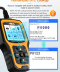 All In One OBD2 Scanner And Code Reader For Check Engine Light Fault Codes Quick Diagnosis On All OBD2 Cars 1996 And Newer With Wide Vehicle Compatibility And CAN Support showing DTC lookup screen