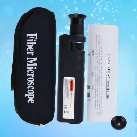 Handheld Fiber Optic Microscope With 400x Magnification, LED Coaxial Illumination, adapters and carrying bag