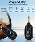 2.4GHz Wireless Guitar Transmitter And Receiver System For Electric Guitar And Bass, Ultra Low Latency Under 4ms, plug-and-play display
