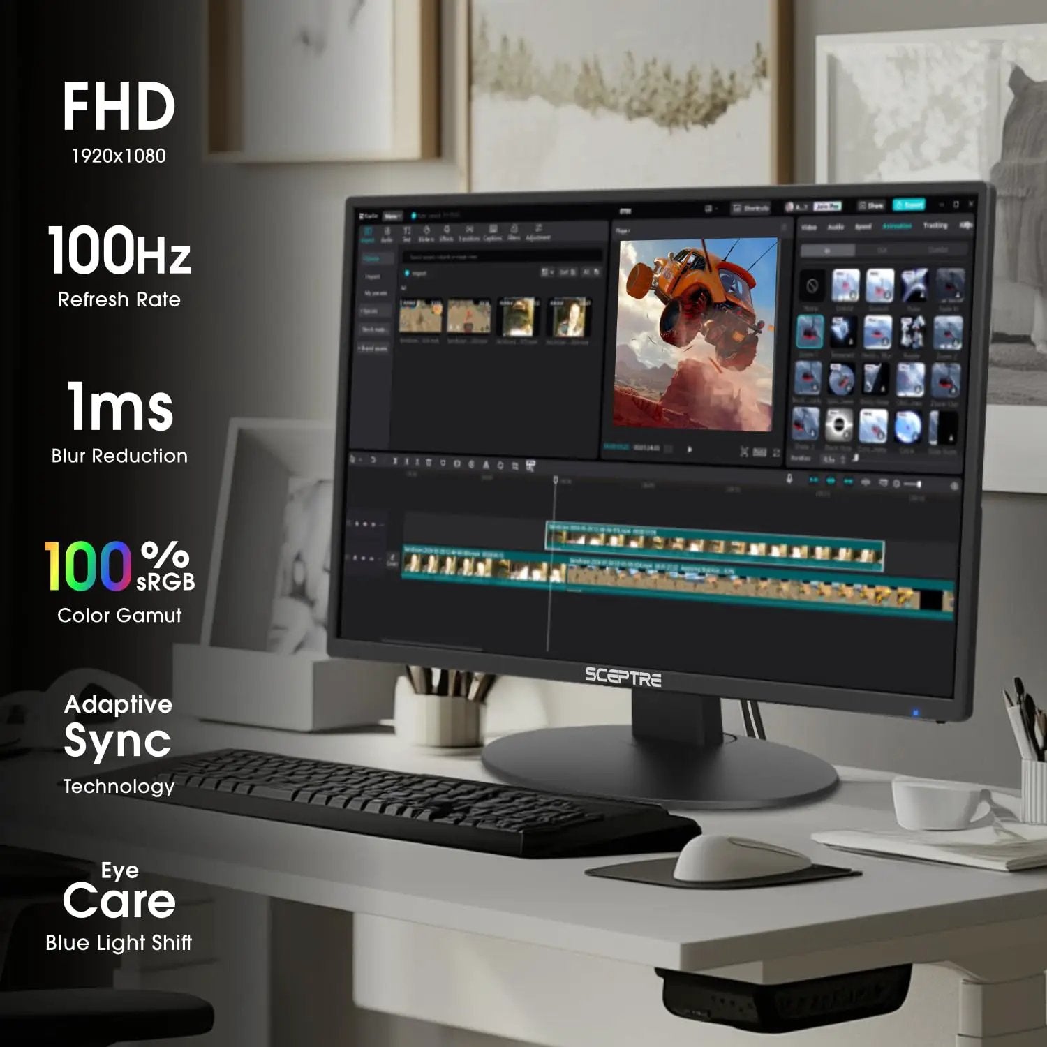 Monster Monitor 27 Inch Monster Monitor 100 Hz 1ms HDMI VGA Ports