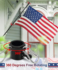 Five Foot Heavy Duty Outdoor Flag Pole Kit With 3x5 Embroidered US Flag mounted on house with tangle free rotating rings.