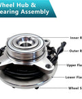 Front Wheel Bearing Hub Assembly 515117 for Ford F150 2009 2010 2WD Front Left and Right, 6 Bolt Hubs With ABS Sensor, 2 Piece Kit