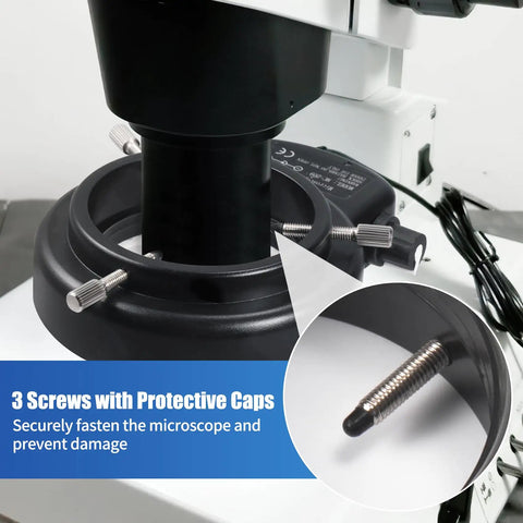 Kick It Up With This Hella Bright 144 Led Ring Microscope Light Featuring A Super Smooth Dimmer Switch Slick Adjustable Illuminator For Lab Stereo Cameras And Mini Lathe Setup showing three screws for secure attachment.