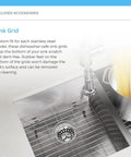 Stainless Steel 17 By 17 Undermount Kitchen Sink With Single Bowl 18 Gauge 304 Grade Material showing sink grid accessory