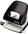 Two Hole Punch for 30 Sheets, Metal Office Workhorse With Guide Bar and Format Markings, Black NeXXt Range, Ergonomic Soft Touch Handle