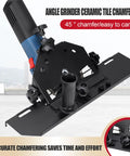 45 Degree Tile Chamfering Attachment for Angle Grinder Aluminum Alloy Frame Beveled Tile Cutter Miter Seat Chamfer Tool Easy Home DIY Grinder Accessory for Precise Bevels, 45° angle grinder mount