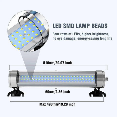 Explosion Proof LED Machine Light For CNC And Industrial Use, 20W, 2200 Lumens, 6500K Daylight, IP68, close-up view of LED beads.