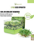 Two Tier Seed Sprouter Kit With Lid For Indoor Germination And Microgreens Grow Trays Stackable Seedling Starter Trays