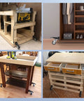 Tough As Nails Workbench Caster Kit Set Of 4 Features wood workbench with caster wheels for easy mobility and heavy load support.