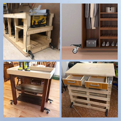 Tough As Nails Workbench Caster Kit Set Of 4 Features wood workbench with caster wheels for easy mobility and heavy load support.