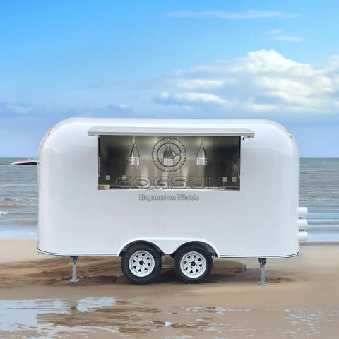 Ready To Roll Fully Equipped Mobile Food Trailer With Custom Kitchen Setup for outdoor markets, featuring stainless steel finish.