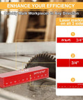Woodworking Setup Blocks Height Gauge Set 16 Piece Aluminum Blocks With Durable Case shown on table saw with laser engraving