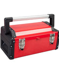 Heavy Duty 16 Inch Steel Tool Box With Aluminum Alloy Handle Double Lock Removable Tray Portable Metal Toolbox For Home Garage Car Trunk