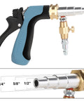 Pro Grade Water Heater Cleaning And Flushing Tool Gun With Air Adjustable Pressure Sprayer showcasing hose fittings