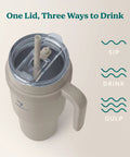 Chill Out With This Wicked 40 Oz Stainless Steel Tumbler features versatile lid for sipping, drinking, and gulping.