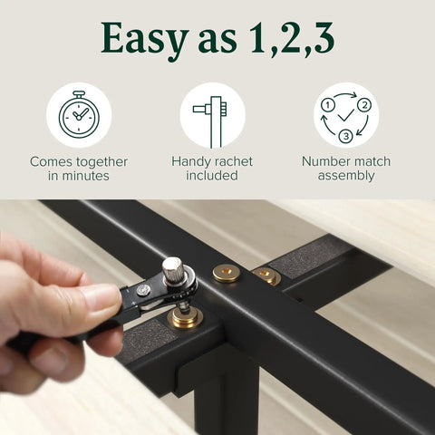Easy assembly process for the Heavy Duty 14 Inch Bamboo Platform Bed Frame Twin Size With No Box Spring Needed.