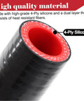 Close-up of Four Ply Reinforced Silicone Coolant Cap Vacuum Hose Plug With Clamp for Intercooler Intake Turbo Bypass Valve Heater Core Leak Repair