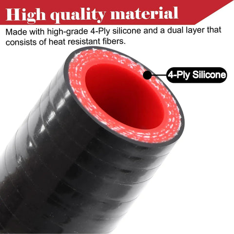 Close-up of Four Ply Reinforced Silicone Coolant Cap Vacuum Hose Plug With Clamp for Intercooler Intake Turbo Bypass Valve Heater Core Leak Repair