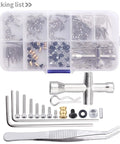 RC Screw Kit 272 Pieces M1.4 Screws Hardware Fasteners Repair Tools For Axial SCX24 shown with tweezers and case