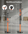 Legit Heavy Duty Underhoist Support Stand With Adjustable Height And Smooth Bearing Handle For 2204 Lb Rides showing max and min heights.
