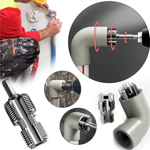 Heavy Duty Pipe Threader Kit With Spiral Round Dies For Cutting Internal Threads On Water Pipes Universal Tapping Tool Set used in plumbing repairs.