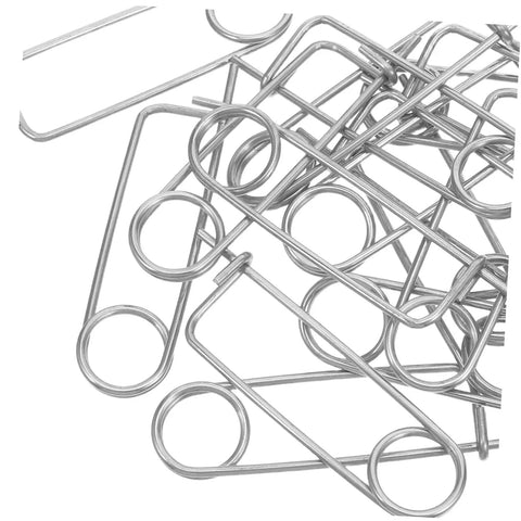 Heavy Duty Stainless Steel Locking Clamp Pins For Machinery Automotive Aerospace, 20 Pack shown in a pile, featuring quick release spring pins.
