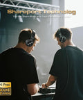 Two people using Wired Over-Ear Studio Monitor Headphones For Recording And Mixing With Fifty Millimeter Drivers And Wide Frequency Response
