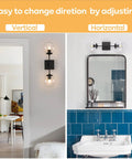 Black Double Wall Sconce Vanity Light With Two White Glass Globes Mid Century Modern Globe Lighting for vertical and horizontal installation