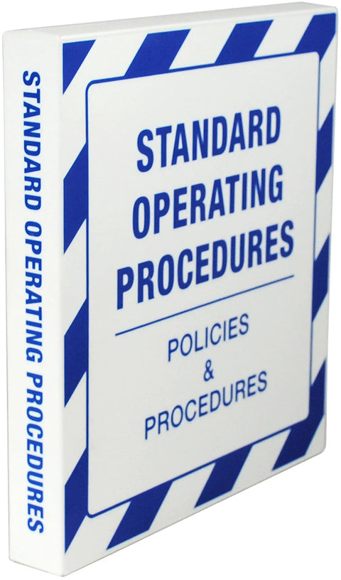Industrial SOP Storage Case With Metal Binder Rings Fully Enclosed For Protection, bright blue and white striped binder