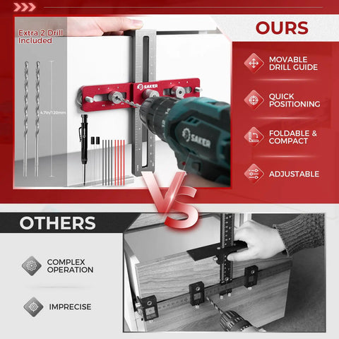 Kickass Aluminum Cabinet Hardware Drill Jig Pretty Damn Precise Handle Doweling Template shown in use for accurate drilling.