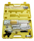 Pro Level Hydraulic Puller 5 Ton Capacity With Swappable Two And Three Claw Jaws Heavy Duty Bearing Hub Remover kit in yellow case.