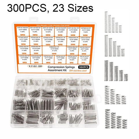 Grab This Killer SENRISE Compression Spring Kit With 300 Durable Stainless Steel Coils And 23 Sizes For All Your Mechanical Fixes, Switches, Reset Parts And Tool Builds Without Breaking The Bank Or Losing Mind. 300pcs 304 stainless steel compression spring assortment kit in storage box