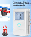 WiFi Home Energy Monitor Three Channel Power Tracker Real Time Usage Up To 100A Per Channel With 16A Relay LCD Overheat Alarm And App Control Via Tuya Smart Life For Smart Home Appliances, white wall-mounted unit with LCD display