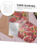 50 Pack Waterproof Card Sleeves With Magnetic Shielding Protectors on floral background