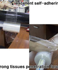 Applying Top Shelf Clear Stretch Wrap 6 Inch By 1000 Feet Plastic Roll For Moving And Shipping Heavy Duty Shrink Film.