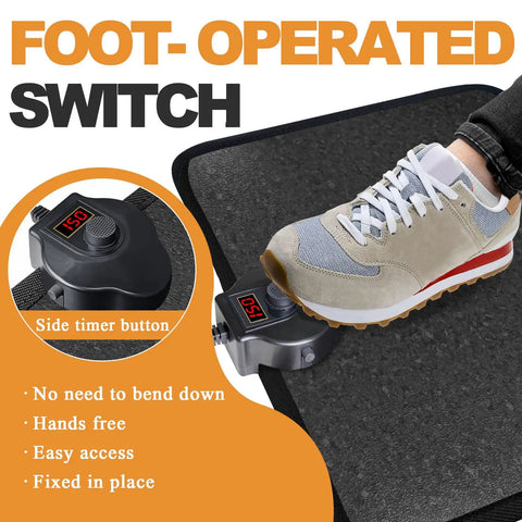 Toasty Foot Warmer Under Desk Heater With Fast Heat And Auto Shut Off, foot-operated switch and side timer button