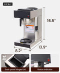 12 Cup Commercial Pour Over Coffee Maker With Industrial Stainless Steel Design, Dual Warmers, No Glass Carafe Included