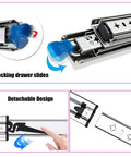 Heavy Duty Locking Drawer Slides With Side Mount Ball Bearing Rails Detachable For Machine Tables And Production Line Conveyors 800mm