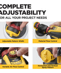 FLEXiO 3550 features of 18V Cordless Paint And Stain Sprayer Delivering Slick HVLP Coatings with adjustable settings.