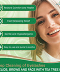 NOVEHA eyelid and lash wipes, 60 pcs, tea tree and coconut oil, individually wrapped daily eye cleanser