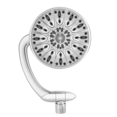 SideWinder Adjustable Rain Shower Head With 6 Spray Modes and High Pressure PowerPulse Massage, Chrome Finish, front view