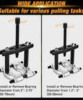 Heavy Duty 14 Piece Bearing Puller Kit 5 Ton Bearing Separator Tool For Auto Repair includes 2-2.75 inch and 1.2-2 inch bearing extractors.