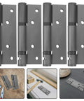 Stainless Steel Hydraulic Buffer Door Hinge With 90 Degree Positioning And Strong Spring For Smooth Opening And Self Closing On Wooden Doors In Kitchens And Offices Built To Last in display with tools