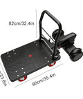 Top Tier Electric Folding Platform Cart Dolly With Huge 300KG Capacity And Powerful 800W Motor for warehouse load lifting, measures 90cm x 60cm.